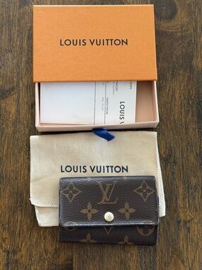 Louis Vuitton Monogram Canvas Card Holder in Brown and Gold